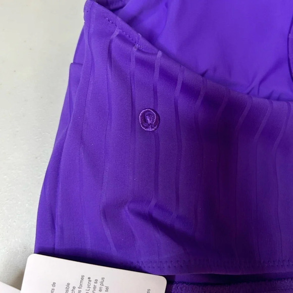 Lululemon Ribbed High-Neck Longline Atomic Purple Swim Top Size 12 B/C Cup NWT - Picture 5 of 6